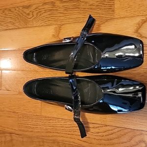 Zara Black Patent Leather Squared Toed Mary Jane
